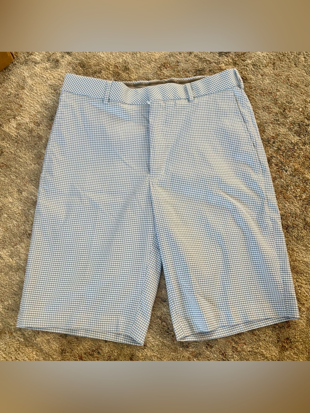 Men's Walter Hagen Light Blue Gingham Golf Shorts size 30